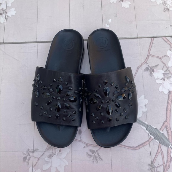 Tory Burch Shoes - Tory Burch Black Floral Sandals